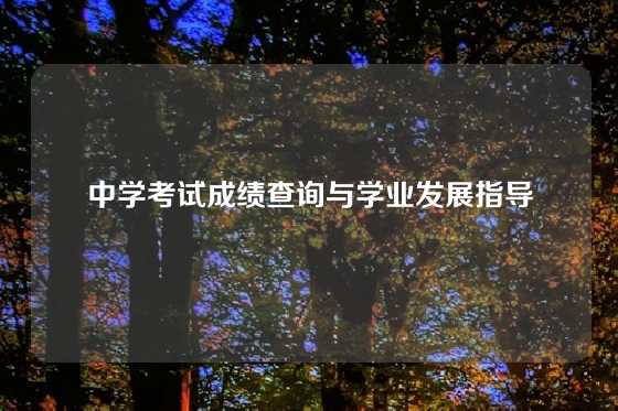 中学考试成绩查询与学业发展指导