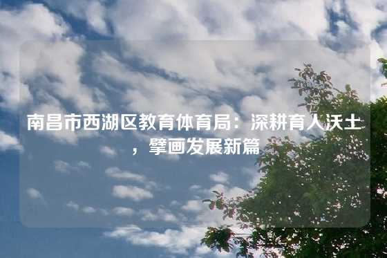 南昌市西湖区教育体育局：深耕育人沃土，擘画发展新篇