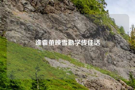 谁囊萤映雪勤学传佳话